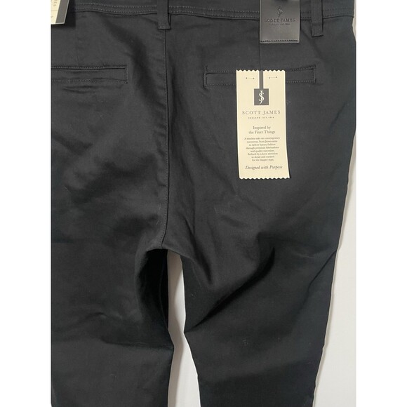 Scott James Slim Fit Stretch Pants Men's 36x32 5-Pocket SJP-94248-Blk Black - Picture 8 of 16